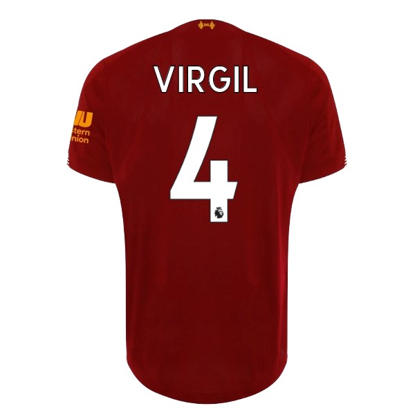 Camiseta Liverpool NO.4 Virgil 1ª 2019 2020 Rojo